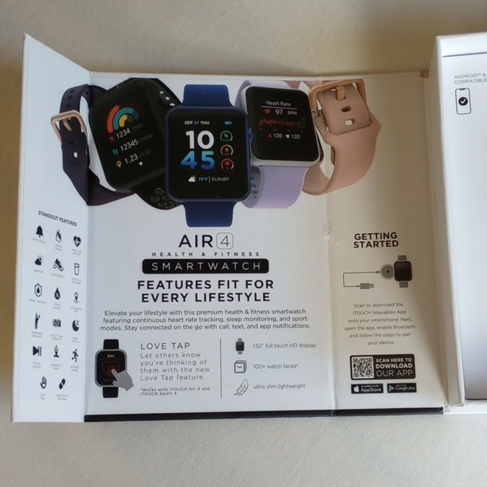 NWT iTouch Wearables Air 4 Smartwatch Blush